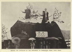 Vor der Enthüllung des Denkmals für Commodore Perry, nahe Uraga