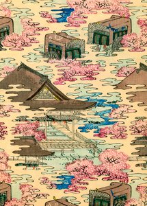 Abstrakte Landschaft mit Häusern von Japanese School