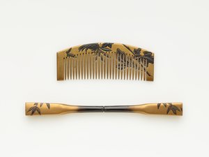 Kamm und Haarnadel, Ende 19. bis Anfang 20. Jahrhundert (Holz mit Lack und Gold) von Japanese School