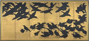 Krähen, frühes 17. Jahrhundert von Japanese School
