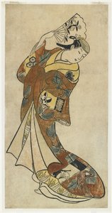 Fujimura Handayū II in einer Tanzszene, 1720er Jahre von Japanese School