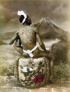 Japan: Japanischer Mann mit Ganzkörpertätowierung, späte 19. Jahrhundert, ca. 1890er Jahre von Japanese School