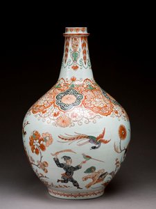 Große Flaschenvase, dekoriert in Holland im Imari-Stil, Ko-Imari, spätes 17. Jahrhundert von Japanese School