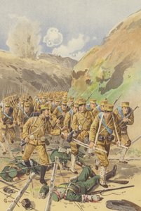 Leutnant Takagi bittet seinen Brigadekommandeur um Erlaubnis zum Vorrücken von Japanese School