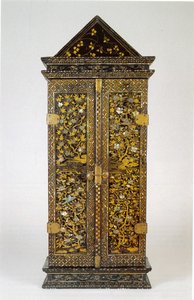 Namban christliches tragbares Heiligtum, entworfen zur Aufnahme einer religiösen Statuette, Momoyama-Periode von Japanese School