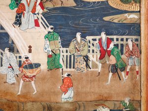 Osakazu Byobu - Japanischer achtteiliger Wandschirm