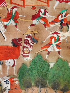 Osakazu Byobu - Japanischer achtteiliger Paravent