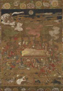 Parinirvana von Sakyamuni, dem historischen Buddha von Japanese School