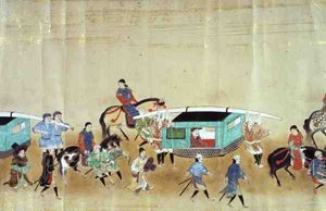 Teil der sechsten koreanischen Botschaft nach Japan zur Zeit der Nachfolge von Tokugawa Ietsuna im Jahr 1651, möglicherweise von Kano Masunobu (1625-94) 1655-57