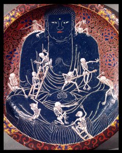 Teller mit Buddha und zehn Skeletten (Detail) von Japanese School