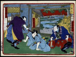 Samurai-Schlacht - in „Die Rache der 47 Ronins“ 19. Jahrhundert: Kabuki-Serie