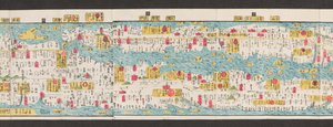 Abschnitt einer Straßenkarte von Japan. Dai Nihon koku junro meiki daisei. ["Eine klare und detaillierte Karte der Hauptstraßen Japans"] 1850 von Japanese School