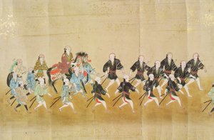 Sechste koreanische Gesandtschaft nach Japan zur Zeit der Nachfolge von Tokugawa Ietsuna im Jahr 1651, möglicherweise von Kano Masunobu (1625-94) 1655-57 (Rollbild)