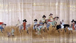 Sechste koreanische Gesandtschaft nach Japan in Meireki 1 zur Zeit der Nachfolge von Tokugawa Ietsuna im Jahr 1651, möglicherweise von Kano Masunobu (1625-94) (Detail)