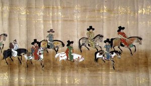Sechste koreanische Botschaft nach Japan in Meireki 1 zur Zeit der Nachfolge von Tokugawa Ietsuna im Jahr 1651, möglicherweise von Kano Masunobu (1625-94) (Detail)