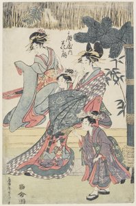 Die Prostituierte Hana?gi aus dem ?giya-Haus, um 1796-97 von Japanese School