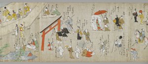 Die Tenjin-Schrein-Rollen (eine von einem Paar) (Detail), Tosa-Schule, 17. Jahrhundert von Japanese School