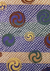 Yin-Yang-Design für Stoff, Ende des 19. Jahrhunderts von Japanese School