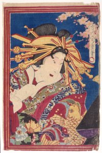 Farbholzschnitt von Japanese School