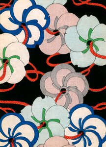 Farbholzschnitt von Kamelienornamenten von Japanese School