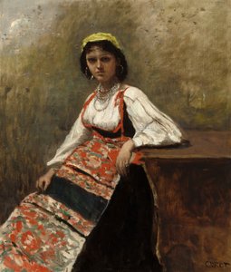 Italienische Frau (La Morieri) von Jean-Baptiste-Camille Corot