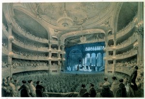 Ansicht des Theatersaals der Oper Garnier (Musikakademie) von Jean Baptiste Arnout