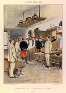 Typen und Uniformen der französischen Armee von Hauptmann Jules Richard, illustriert von Edouard Detaille: Linieninfanterie: Revue in den Kammern 1885, Private Sammlung