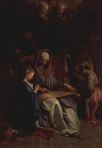 Die heilige Anna liest der Jungfrau die Schriftrolle vor von Jean Baptiste Jouvenet