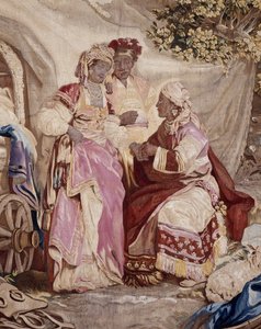 Das Freiluftbankett, Vorhang russische Spiele, (Detail)