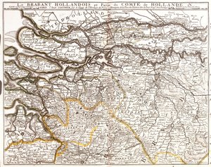 Karte von Nordbrabant und einem Teil der Grafschaft Holland (Niederlande) von Jean Baptiste Nolin