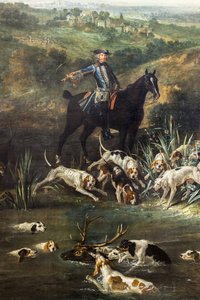 Ludwig XV. jagt Hirsche im Wald von Saint-Germain, 1730