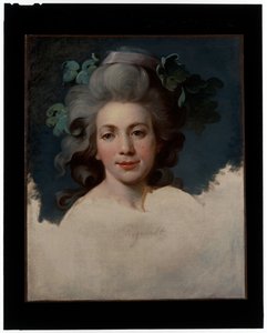 Porträt einer Dame (Kopf einer Frau in der Gestalt einer Bacchantin, ein unvollendetes Porträt) von Jean Baptiste Regnault