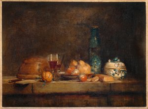 Stillleben mit Olivenglas