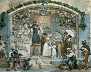 Befana in Rom, Druck von Jean-Baptiste Thomas von Jean Baptiste Thomas