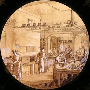 Entwurf für einen Sèvres-Teller, aus dem Service des Arts Industriels