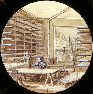 Entwurf für einen Sèvres-Teller, aus dem Service des Arts Industriels
