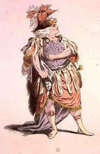 Monsieur Sarazin als Theseus, in Phedre, von Jean Racine, Faksimile von A. Guillaumot Fils (Farbstich)