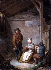 Bauern in ihrer Hütte von Jean Francois Clermont