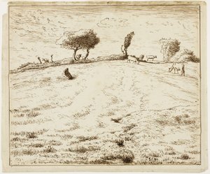 Landschaft - Hügel in Gruchy, Normandie von Jean Francois Millet