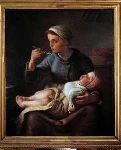 Frau füttert ihr Kind von Jean Francois Millet
