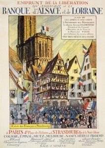 Darlehen der Befreiung: „Wir zeichnen bei der Bank von Elsass und Lothringen“ - Plakat, um 1918 von Jean-Jacques (1873-1951) Waltz
