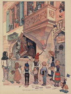 Martin Schongauer, elsässischer Maler und Kupferstecher in seinem Haus in Colmar