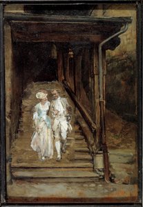 Die Holztreppe der Kathedrale von Lausanne oder „Der Philosoph Jean Jacques Rousseau und Madame de Warens“