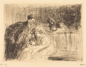 Der Anwalt spricht mit dem Angeklagten (zweite Platte) von Jean-Louis Forain