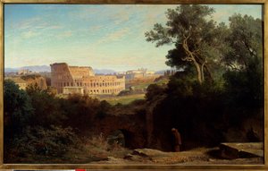 Blick auf das Kolosseum vom Palatin in Rom von Jean Achille Benouville