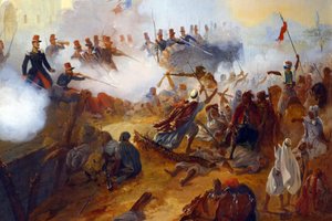 Kapitän Lelièvres heldenhafte Verteidigung in Mazagran (Februar 1840) (Detail)