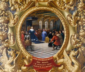 Ludwig X. der Zänkische befreit die Leibeigenen im Jahr 1315