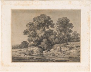 Teich am Fuße einer Baumgruppe von Jean Alexis Achard