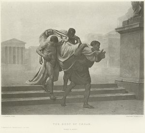 Der Leichnam Caesars (Gravur) von Jean Andre Rixens