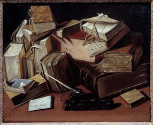 Stillleben mit Büchern von Jean Andreas Biset